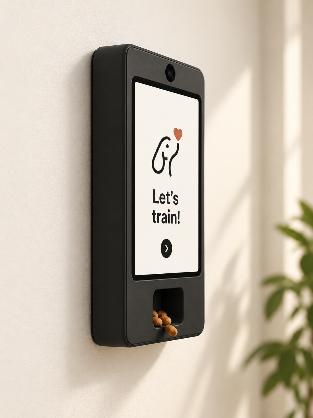 Black Cueby mounted on a warm wall